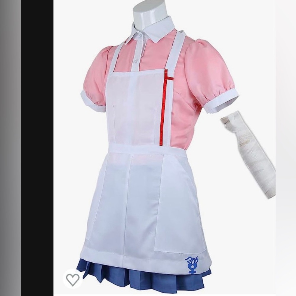Ainiel Cosplay Costume Nurse Maid Party Outfit Pink Dress Sz:L